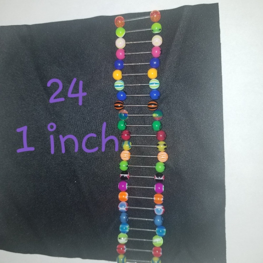 😜24 Tongue Rings Lot